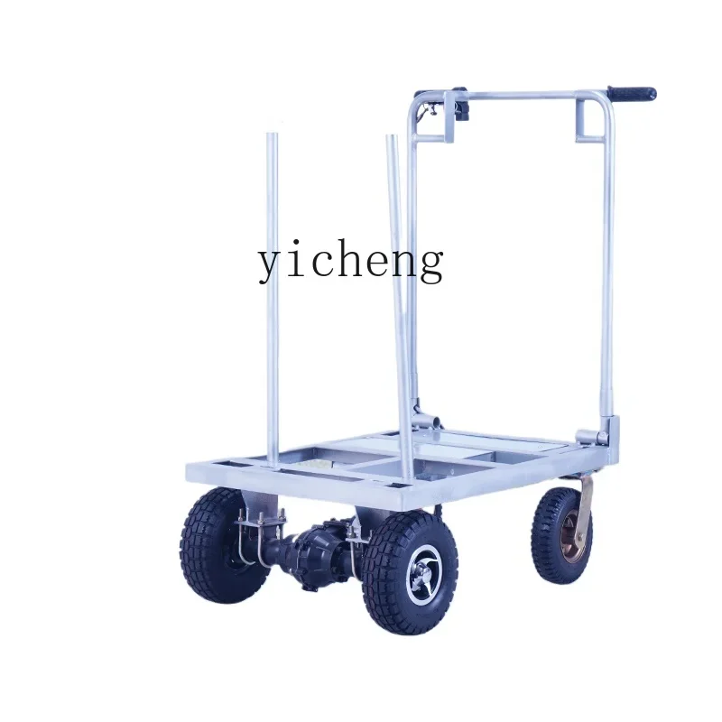 inflatable tire pulling large plate ceramic tile special electric trolley truck pulling goods