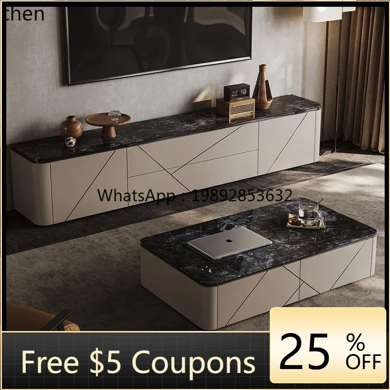 

XCJ1light luxury TV cabinet coffee table combination living room high-end minimalist solid wood floor cabinet modern simplicity