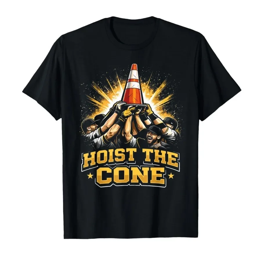 

Hoist The Cone Funny Baseball Meme T-shirt For Men Women 100% Cotton T Shirts Short Sleeve Tops 0410-1