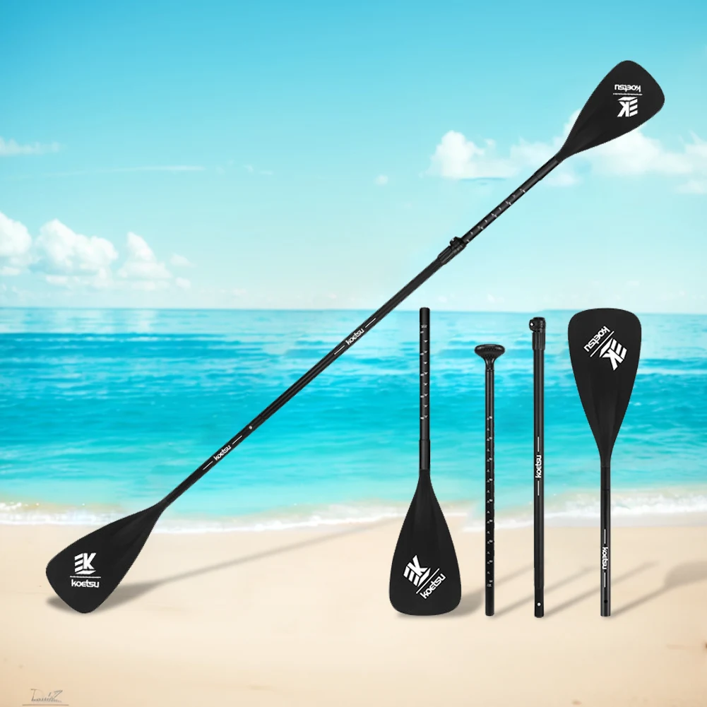 Detachable SUP Kayak Paddle Aluminum Alloy 3-piece Vertical Paddle Portable Telescopic Single and Double Ended Paddle