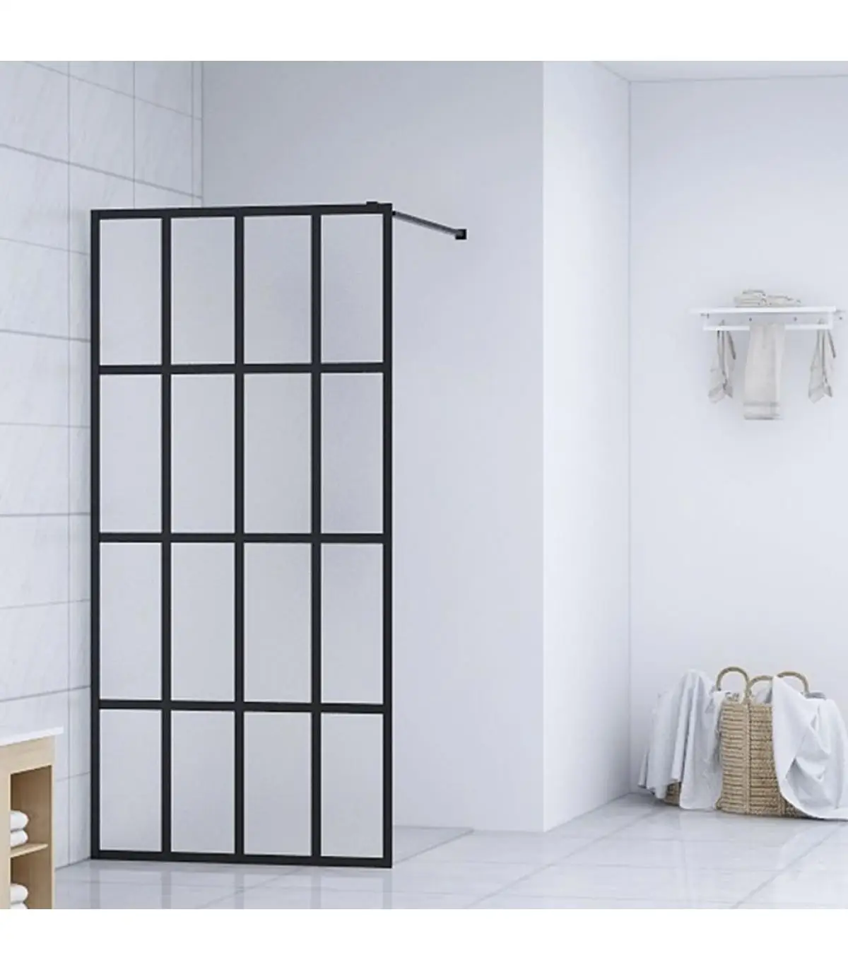 Shower walls and partitions 100x195 cm frosted tempered glass shower screen