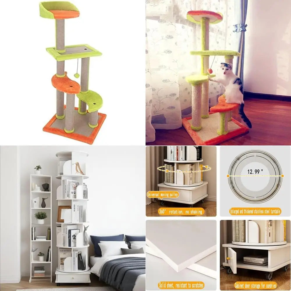 

Multi-Layer Cat Climbing Frame with Scratching Post and Jumping Platform for Indoor Play and Exercise