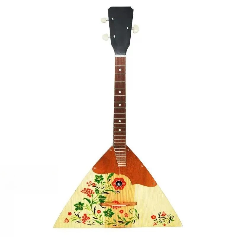 

Balalaika, Russian three-stringed Balalaika, natural wood hand-painted instrument