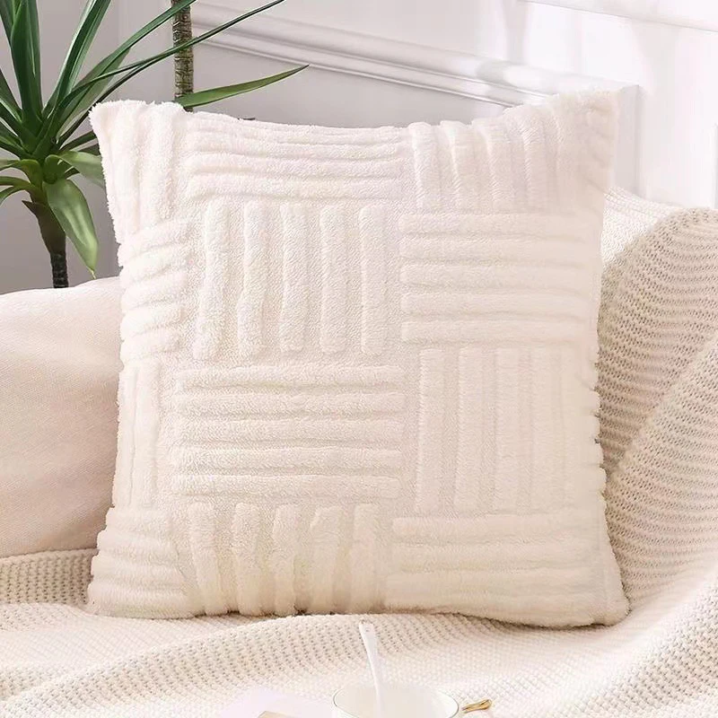 Plush Cushion Cover Decorative Pillows For Sofa Living Room Geometric Pillow Cover Ornamental Pillow Home Decor