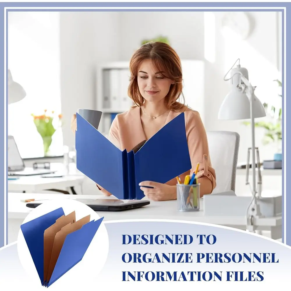 Pastas de arquivo pressboard resistentes com expansão de 3,5 polegadas, prendedor de 2 pinos, azul escuro para professores e profissionais médicos