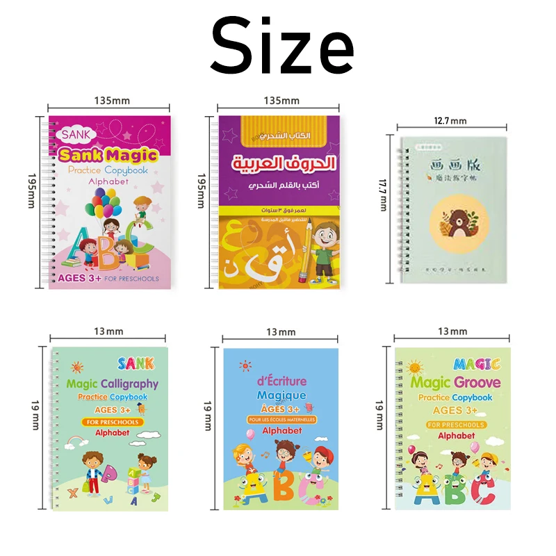 SANK Copybooks Free Shipping Pen Magic Copy Book Free Wiping Children's Kids Writing Sticker Practice Copybook For Calligraphy