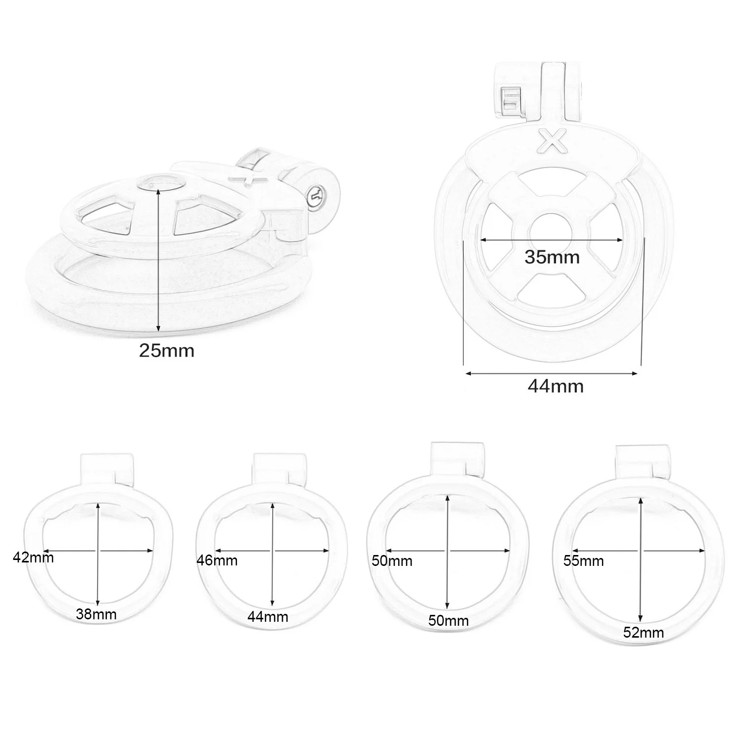 Jaula de castidad V2.0 para hombre, dispositivo de Bondage de cuerpo inferior para travestismo, ABS, con 4 anillos de tamaño, Juguetes sexuales masculinos, novedad