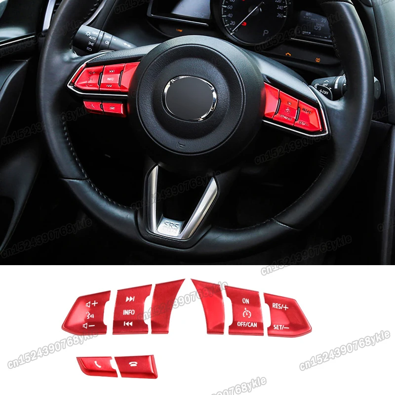 car steering wheel button trims cover sticker for mazda 3 axela mazda3 cx-5 cx5 cx-8 cx8 2017 2018 2019 2020 2021 2022 styling