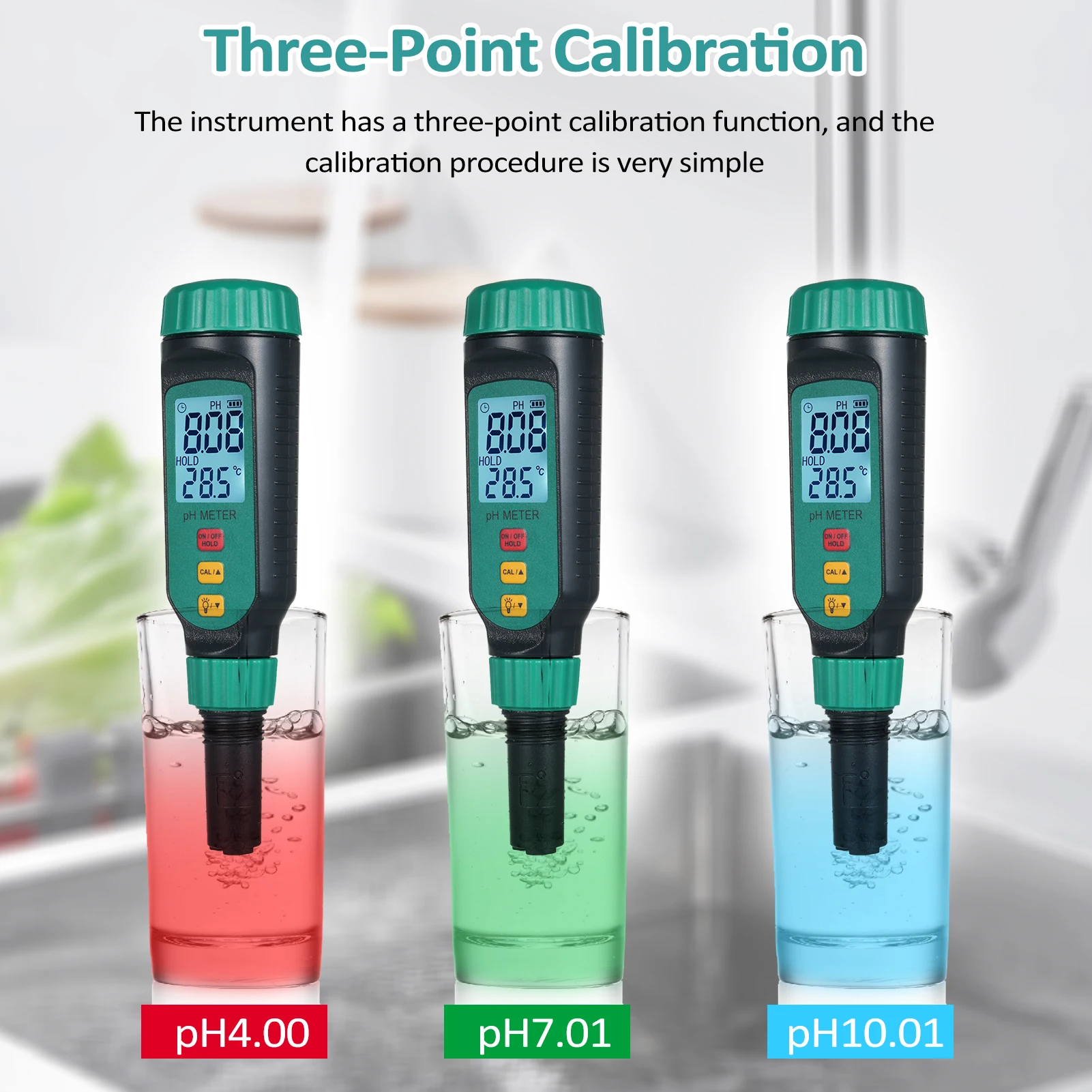 SMART SENSOR PH818F Pen Type pH Meter TDS/EC/SALT/TEMP Purity Measure ToolTemperature Hydrogen-rich Meter Water Quality Detector