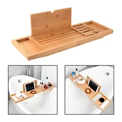 Bathtub Tray Bath Caddy Tray for Tub with Slots Holds Book,Phone ,Soap 23.62''-34.25'' Bath Tray Bathtub Stand Holder