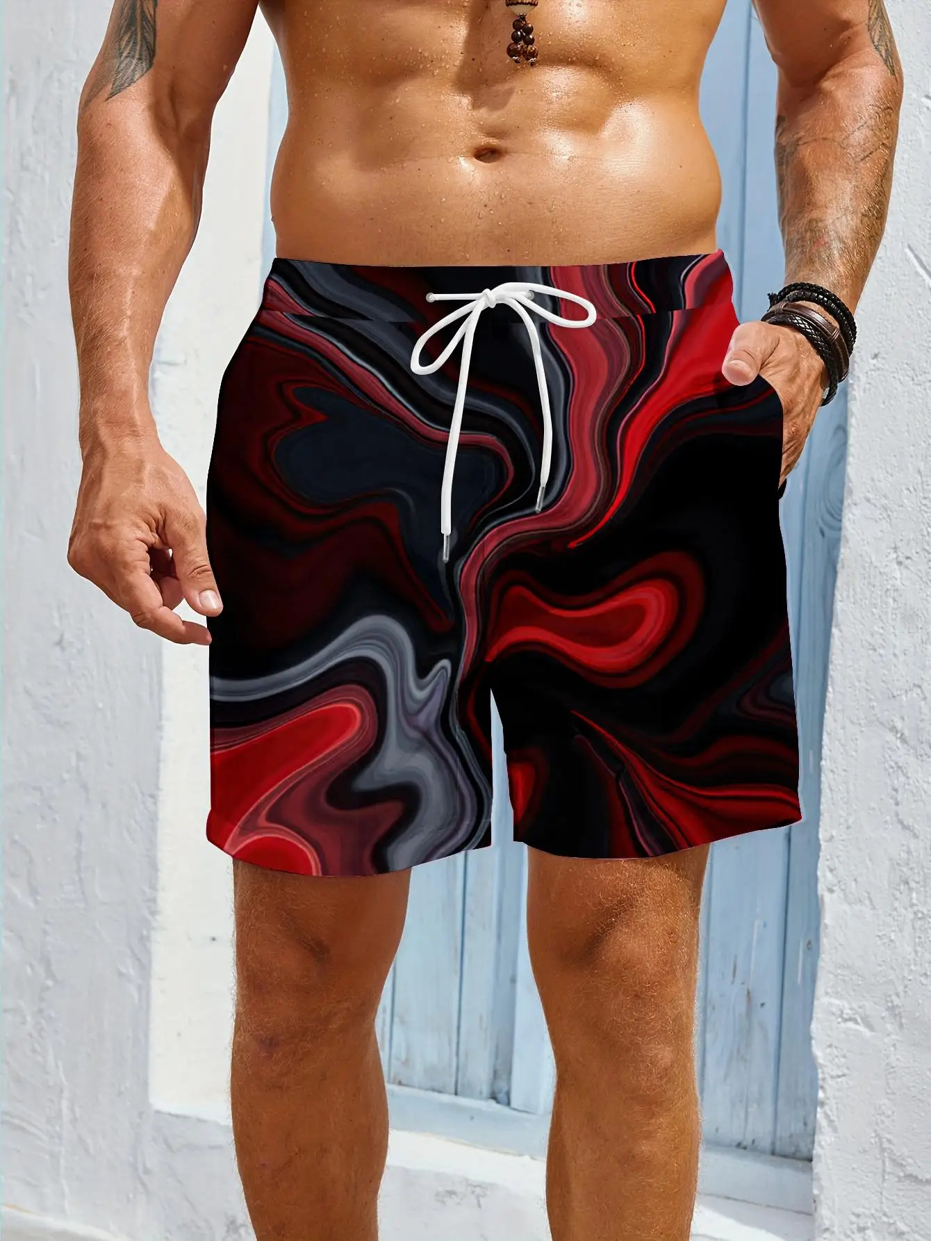1pcs Men's Short swim trunks2026 Summer 3D Printed Short sleeve Quick drying Breathable Polyester Men clothing running