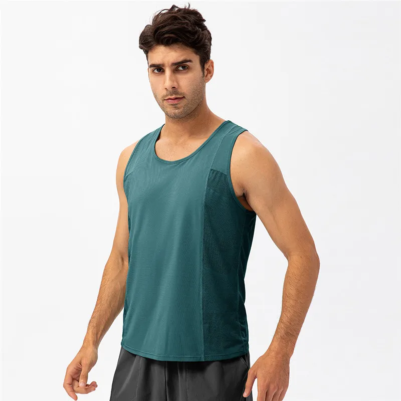 Men's Printing Stitching Sports Vest Loose Yoga T-shirt  Fitness Vest Comprehensive Training Jogging Quick-drying And Breathable