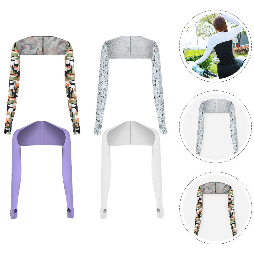 

4Pcs Breathable Shawl Arm Sleeves for Women Sun Protection Uv Resistant Cooling Lightweight Sport Golf Cycling Arm Covers with