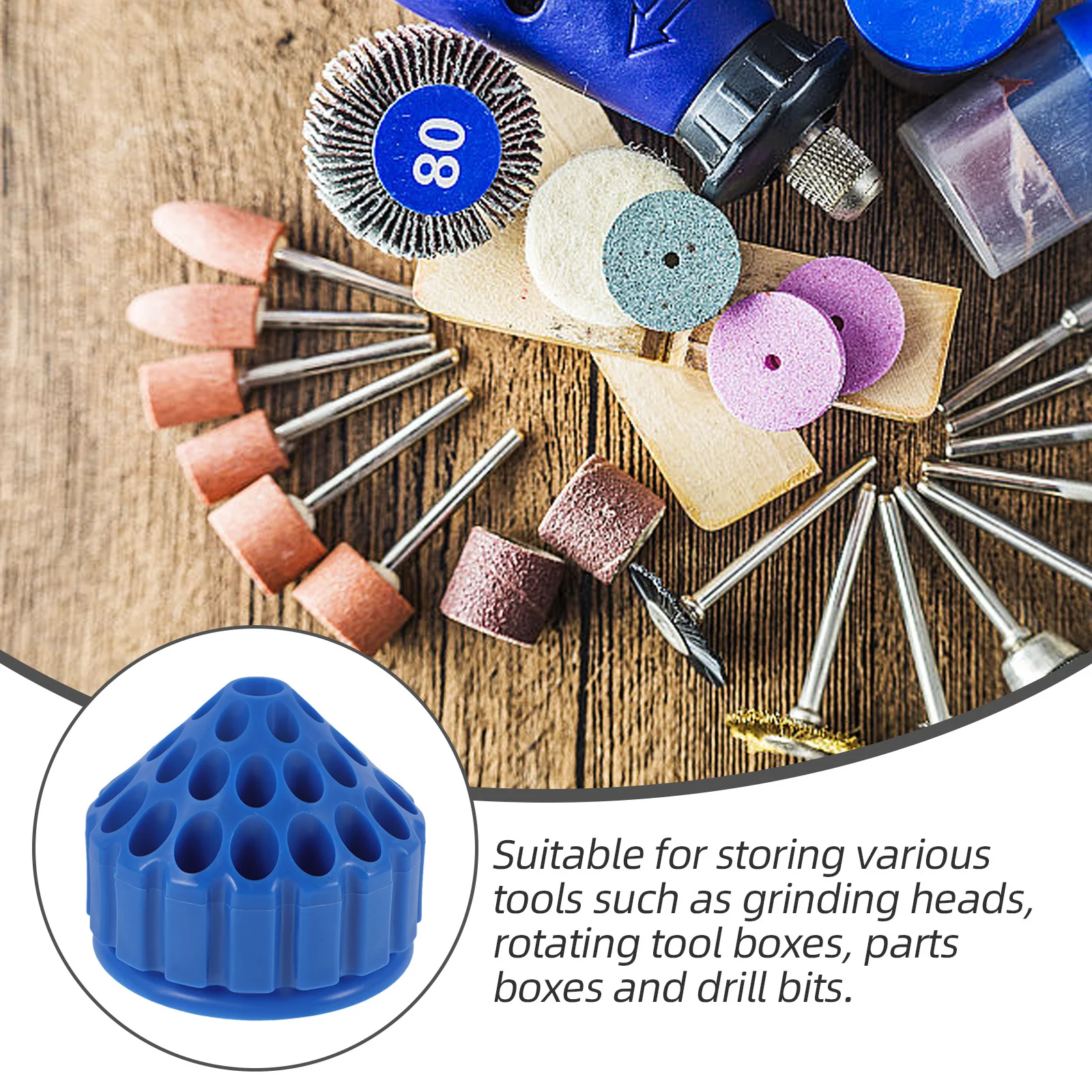 

Grinding Bits Storage Box Honeycomb Design Rotating Drill Bit Organizer Durable Plastic Tool Storage Case For Woodworking
