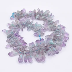 APDGG Natural Amethyst With blue quartz crystal side hole semi precious ston Loose Beads Jewelry Making DIY