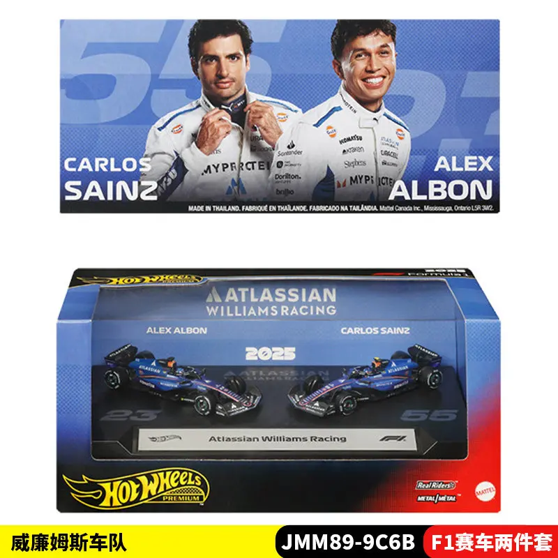 Hot Wheels Premium 2025 F1 Diecast Racing‑Car 2‑Pack JMM89, Red Bull Williams Sauber Alloy Vehicle Model For Hobby Collectors