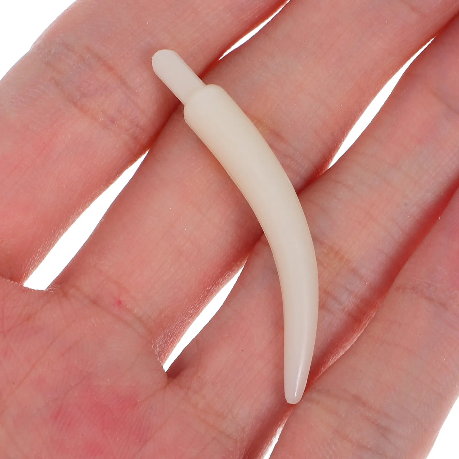

100Pcs Realistic Elephant Tooth Plastic Charms Tibetan Style White 6Cm Jewelry Making Bracelets Connectors Animal Pendants