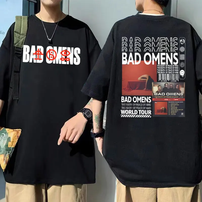 

America Rock Band Bad Omens The Death of Peace of Mind Music Tshirt Men Women Vintage Oversized Short Sleeve Tee Male Streetwear