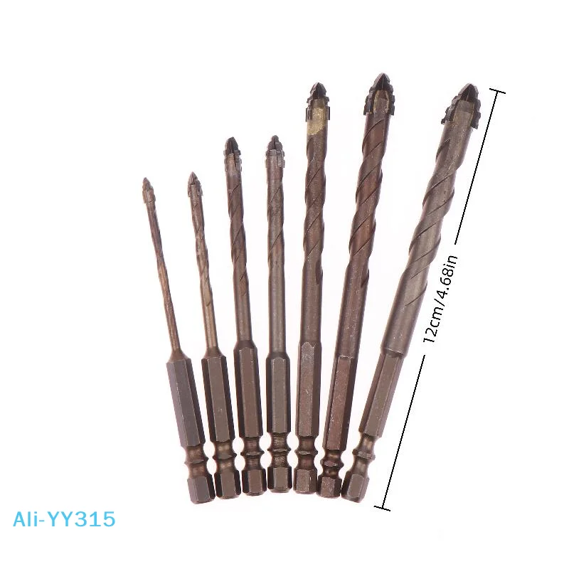 

【Y】5/7 шт. набор зубчатых сверл, высокопрочные специальные зубчатые спиральные биты 3-12 мм для набора инструментов для сверления бетона/плитки/стекла