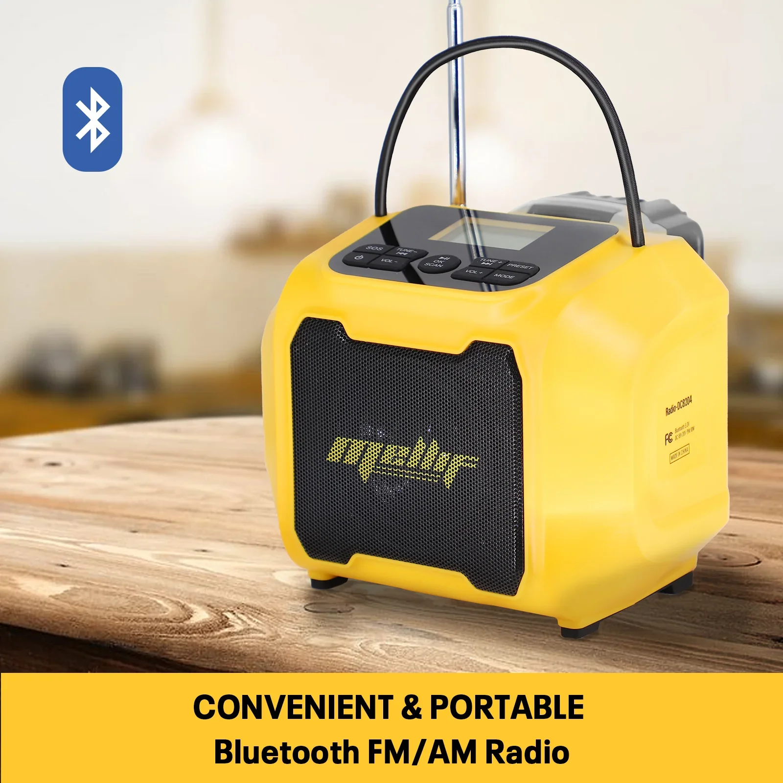 Imagem -05 - Mellif Alto-falante Bluetooth para Dewalt 18v 20v Max Bateria Alto-falante Bluetooth sem Fio para Caminhadas am fm Somente Ferramenta