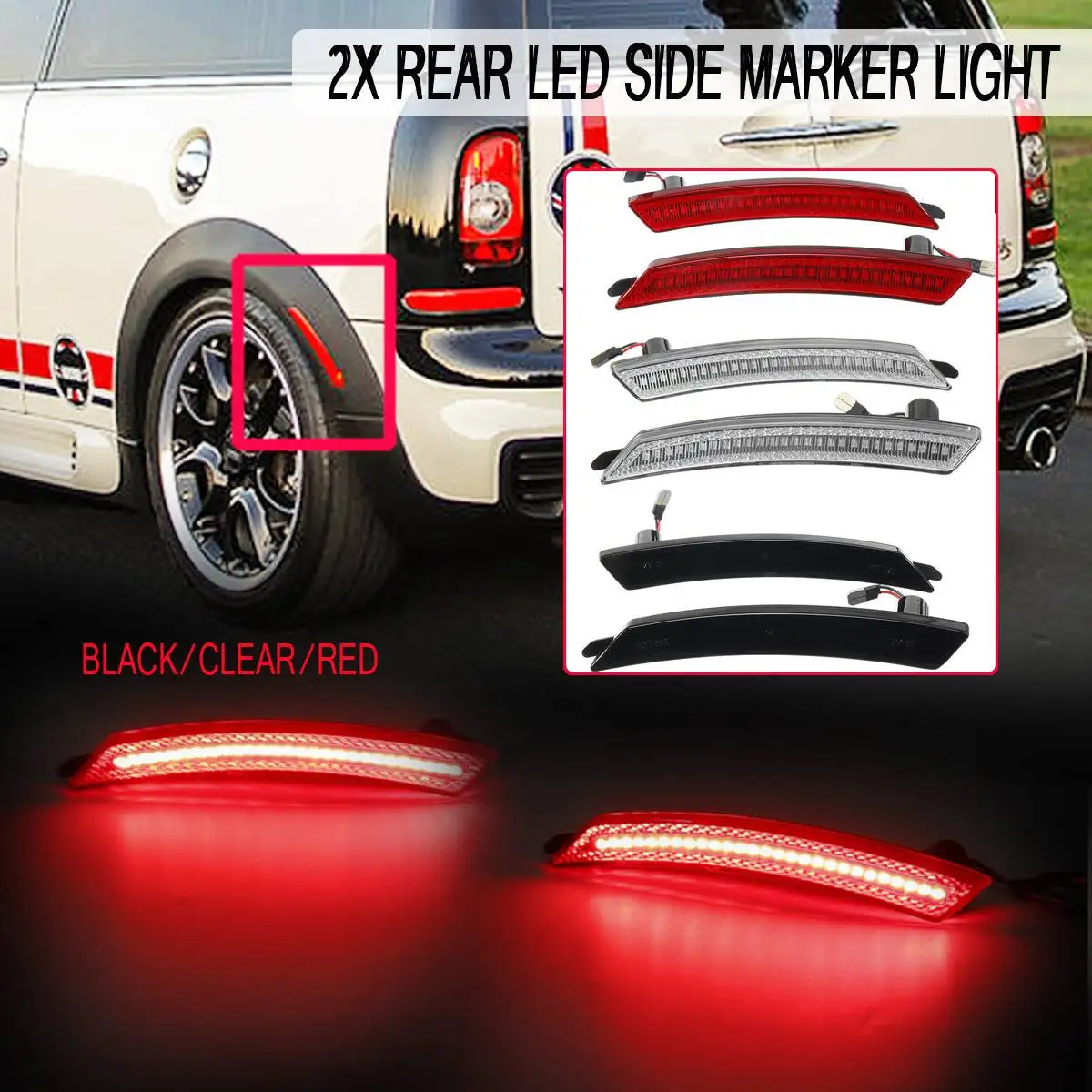 Rear/Front LED Side Marker Light Side Repeater Lamp Turn Signal Light LED Panel Lamp for Mini Cooper R55 R56 R57 R58 R59 R60 R61