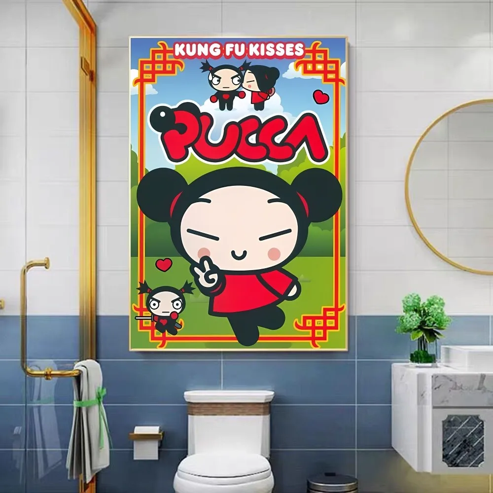 Cute Cartoon P-Pucca Poster Sticky HD Quality Wall Art Retro Posters for Home Kawaii Room Decor