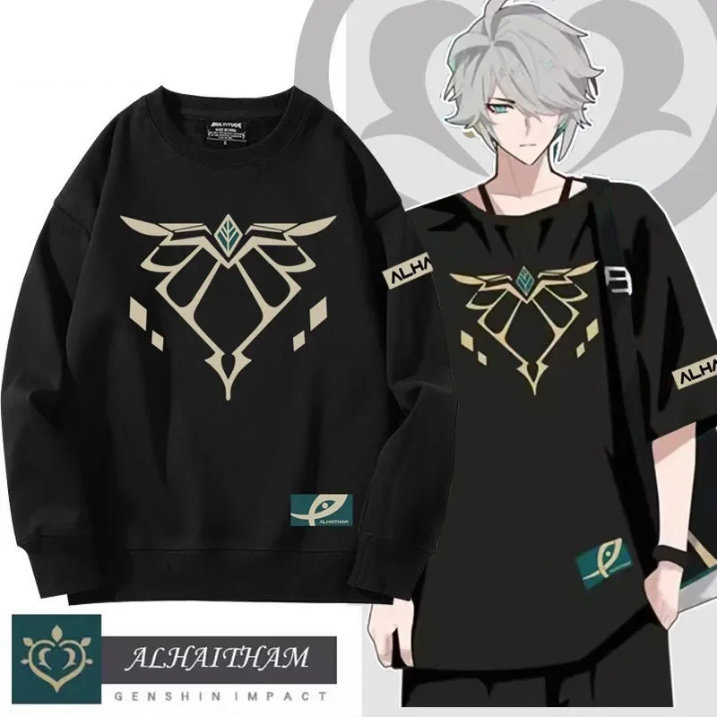 

Anime Genshin Impact Alhaitham Cosplay Hoodie Women Men O-neck Long Sleeve Crewneck Sweatshirt Casual Tracksuit