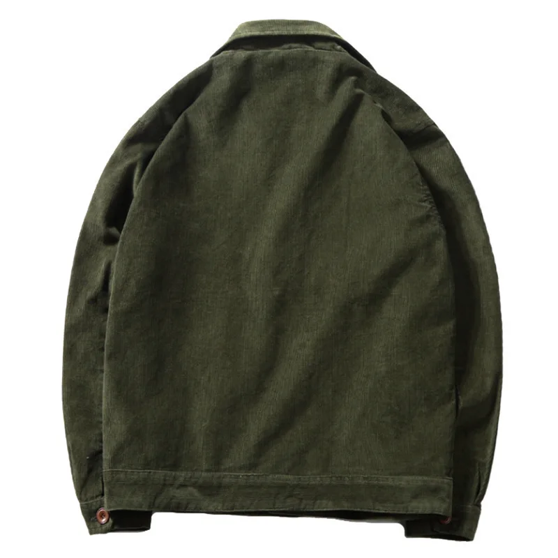 High Quality Men\'s Corduroy Jackets 4XL Oversized Outerwear Solid Retro Harajuku Casual Jacket Coat Men Clothing Coats