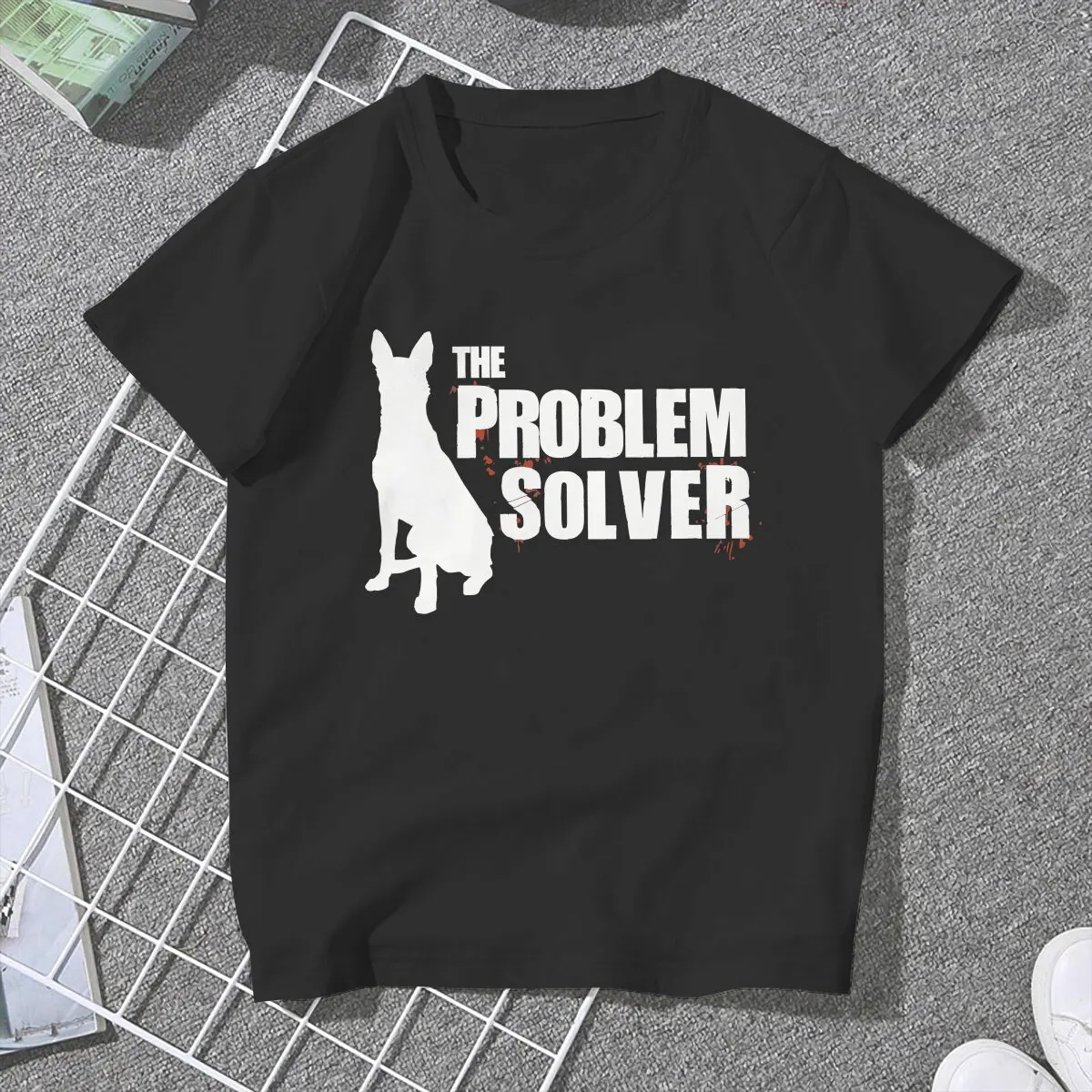 Malinois Dog The Problem Solver Tshirt Graphic Women Tops Vintage Goth Fibre Harajuku Polyester T Shirt