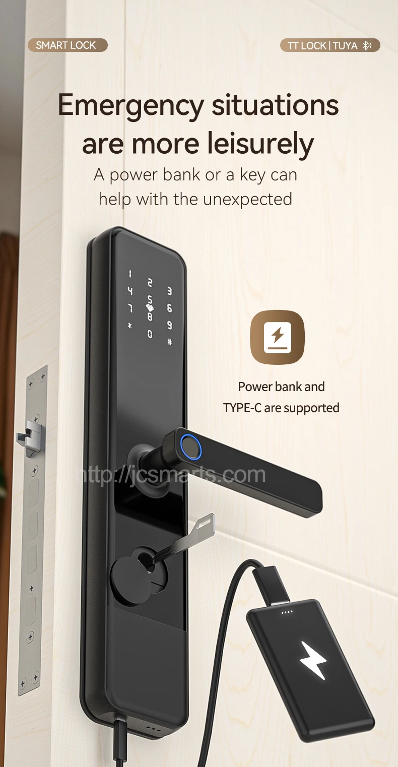 Neuankömmling Wifi Remote Ttlock App Keyless Security NFC-Karte Finger abdruck Passwort Digital Smart Locks mit 8 stücke Batterien betrieben – Detail 9