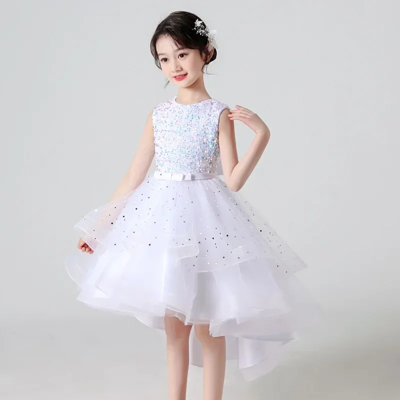 

Girl's Dress Tuxedo Dinner Long Sleeve Baby Wedding Christmas Party Princess Dress Gauze Shag Skirt 3-15Years