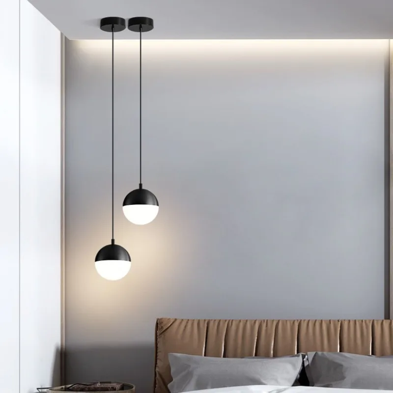 

Top Gold and Bottom Milk White Glass Ball Minimalism Pendant Lamp Nordic Modern Restaurant Coffee Shop Homestay LED Chandlers