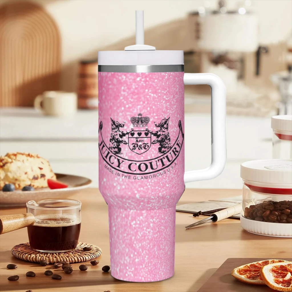 Car Travel Mugs Hot-Sale-Like-Juicy-Couture-Style Stainless Steel 304 Tumbler Water Bottle 40oz/1200ml