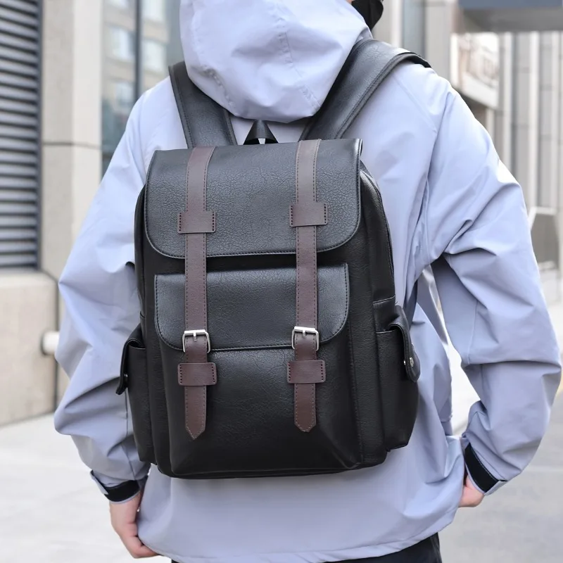 Mochila de gran capacidad, mochila unisex con múltiples bolsillos, viajes de negocios y de ocio, mochilas para portátiles de color sólido