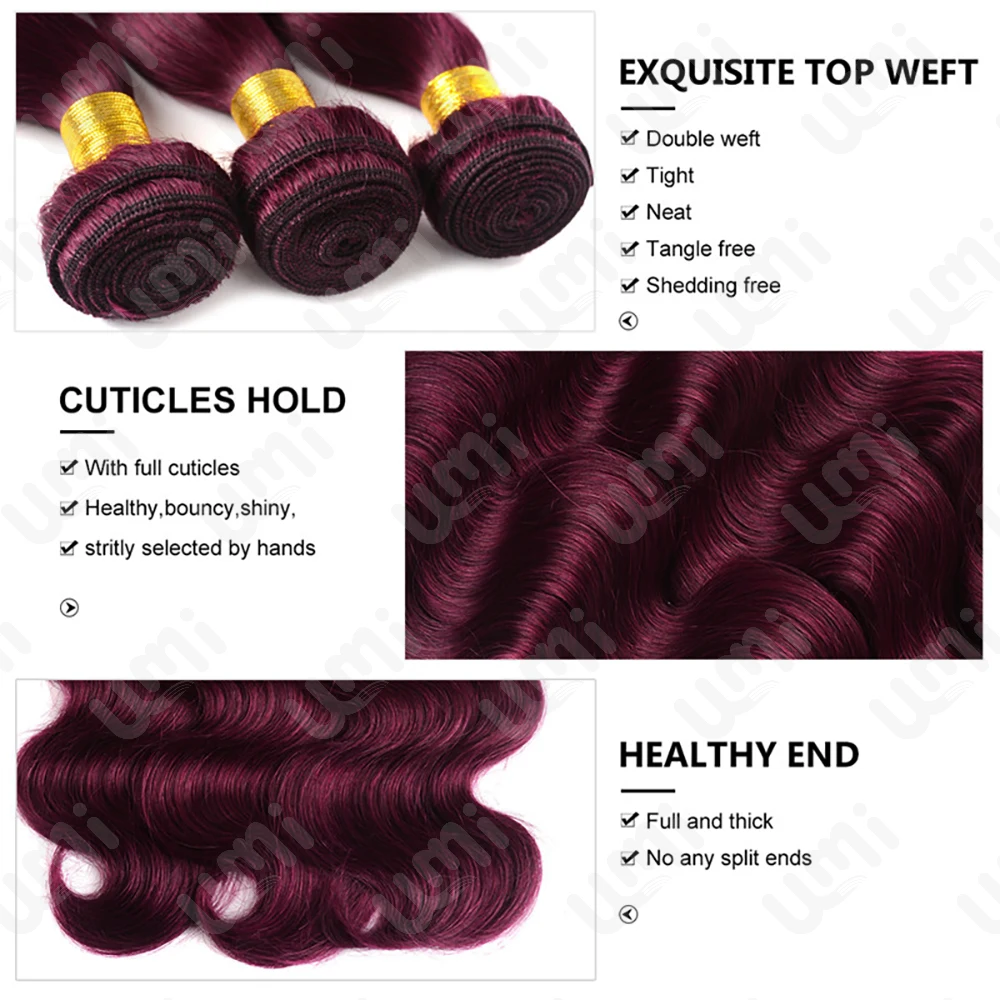 99J объемная волна 100% пучки человеческих волос винно-красный бордовый бразильские необработанные пучки волос Remy для чернокожих женщин наращивание волос