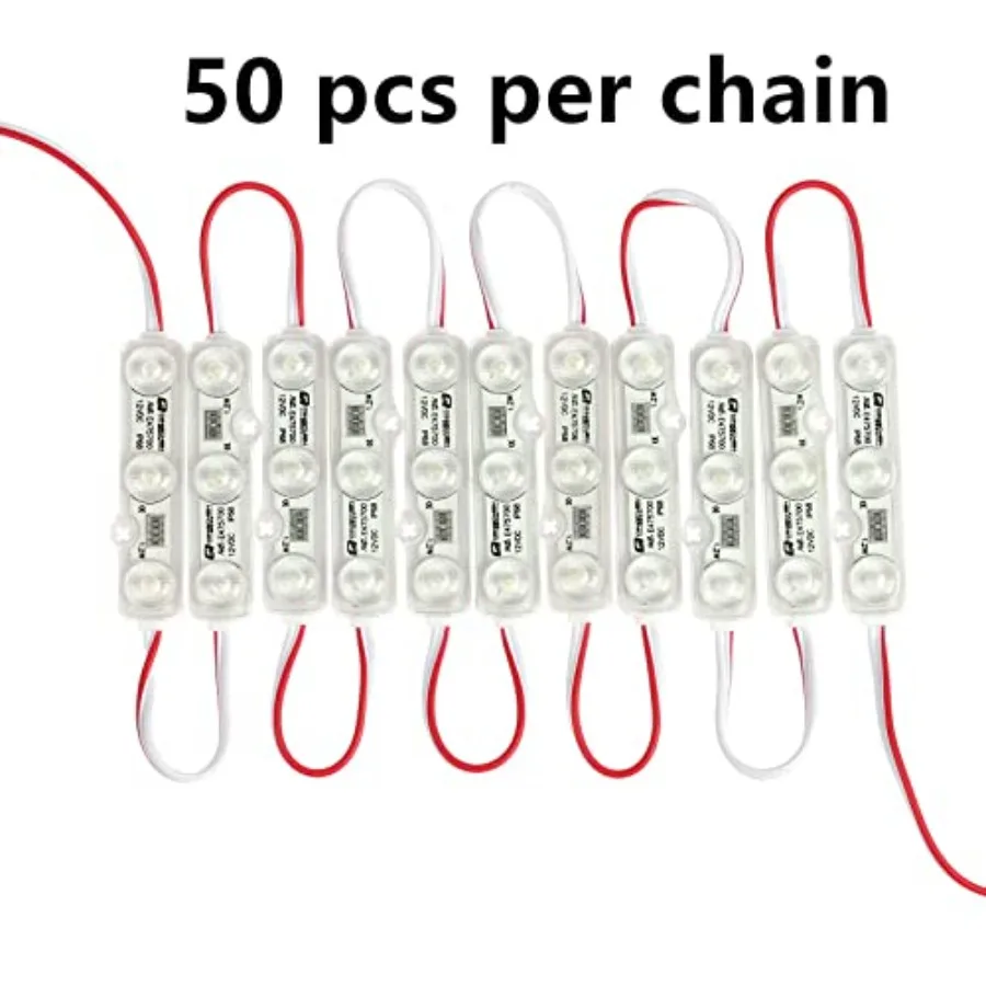 Natural White LED Module UL Listed, 25Feet 50pcs/Chain DC12V 1.2 W Waterproof Decorative Light for Lightbox Letter Advertising