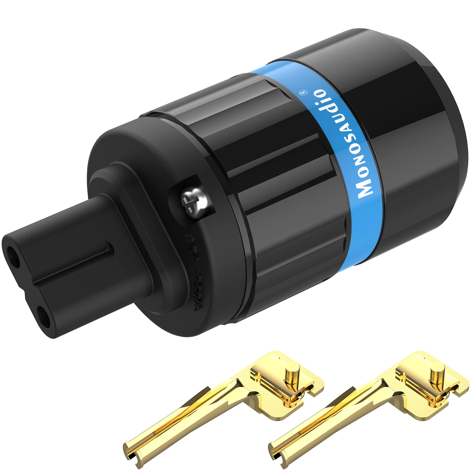 Monosaudio C7 Figure 8 Pure copper Power Plug,IEC320 C7 Mains female power jack, 25A/250V Female Pure Copper Power Connector