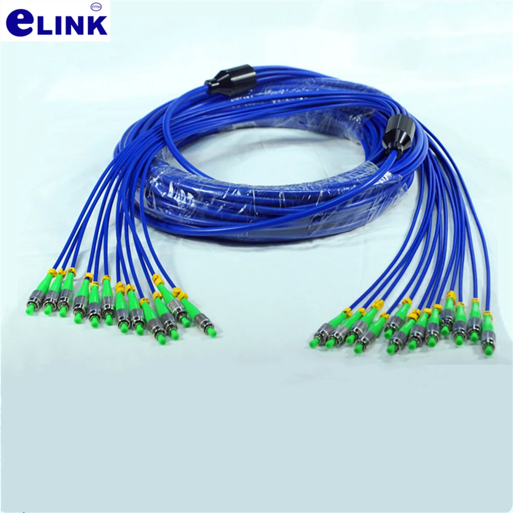 SC สายแพทช์หุ้มเกราะ 12 แกนสีฟ้า 1-40m 20m 30m 10m 15m singlemode 12C LC FC ST APC SM 12 เส้นใยจัมเปอร์ใยแก้วนําแสงกลางแจ้ง
