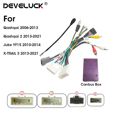 Car Radio Stereo Wiring Harness Cable Adapter 16pin For Qashqai 2006-2013/Juke YF15 2010-2014/X-TRAlL 3/Qashqai 2 2013-2021 10 best sales nissan juke 2012 - №8