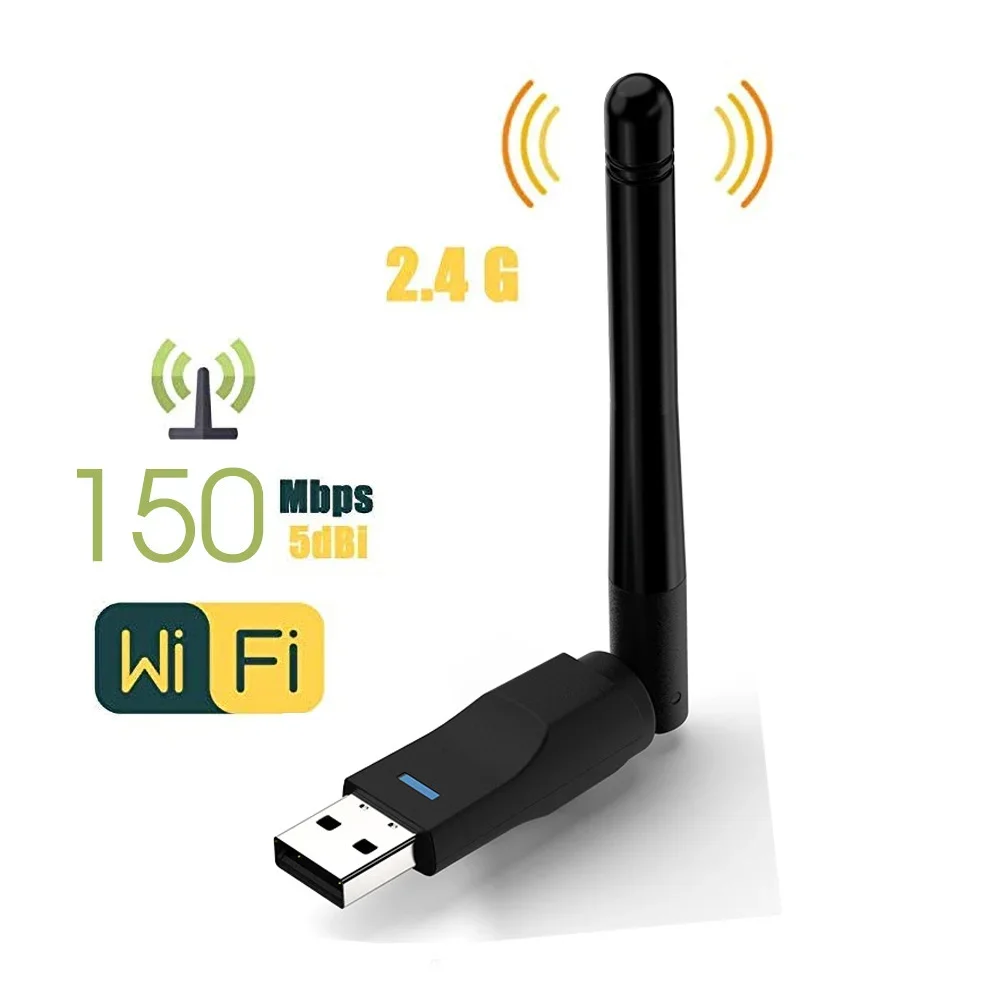 2,4 ГГц USB 2,0 адаптер 150 Мбит/с Wi-Fi беспроводная сетевая карта с антенной чипсет Ralink MTK 7601 для ноутбука ПК оптовая продажа
