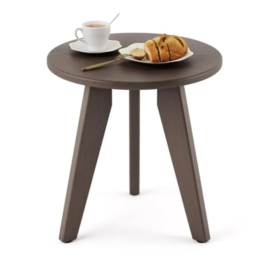 

Уличный приставной столик из HDPE, маленький круглый столик для улицы, устойчивый к непогоде, для патио, веранды, террасы, приставной столик для конца дивана/скамейки