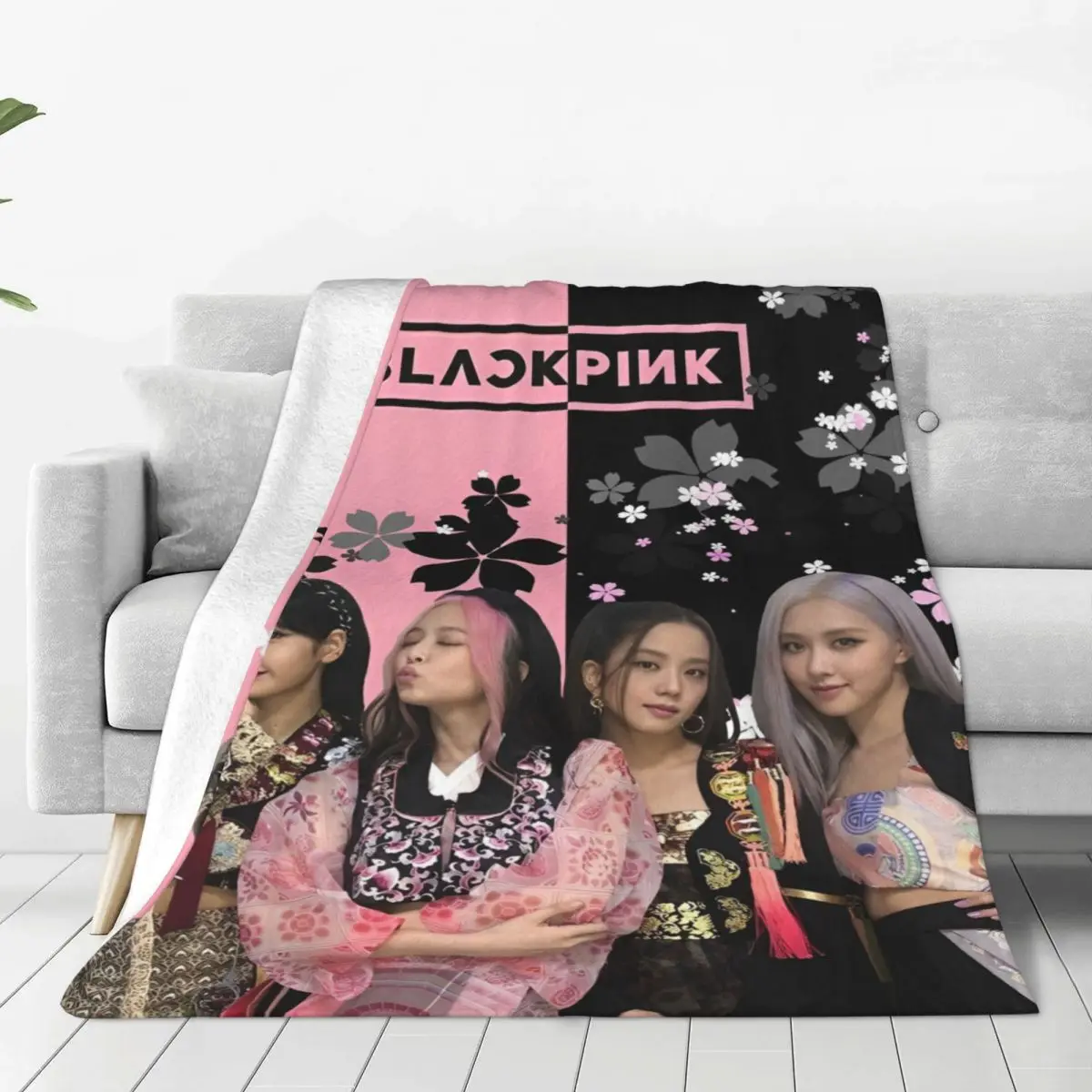 Music Idol Black-Pinks Girl Blankets Flannel All Season Multifunction Lightweight Thin Throw Blankets for Bedding Bedspread