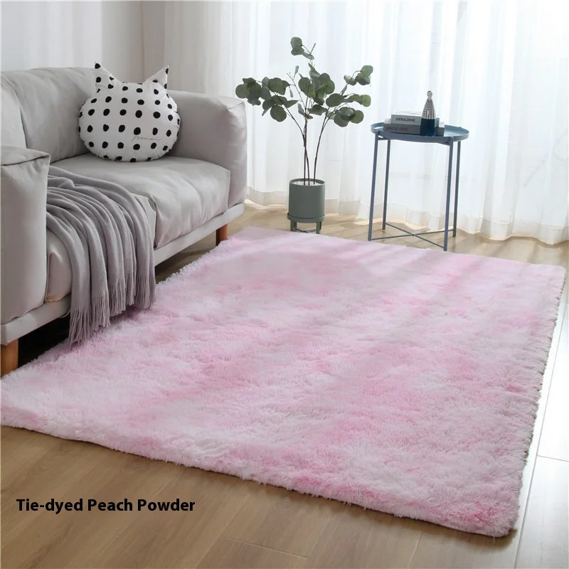 Soft Plush Area Rugs Non-slip Fuzzy Shag Plush Soft Shaggy Bedside Rug Tie-Dyed Living Room Carpet For Dorm Home Decor Mat view 3