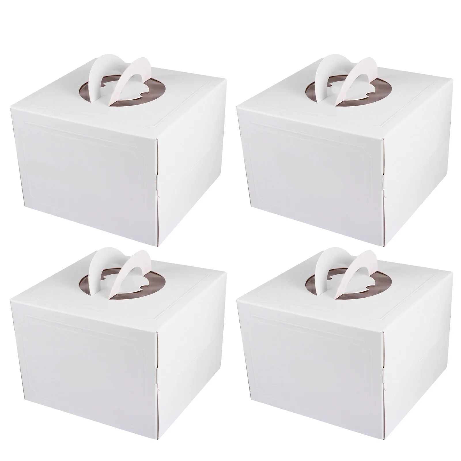 4Pcs Elegant Disposable Cake Carrier Boxes Cupcake Packing Box Portable Dessert Box for Wedding Baby Shower Party Bake Sale