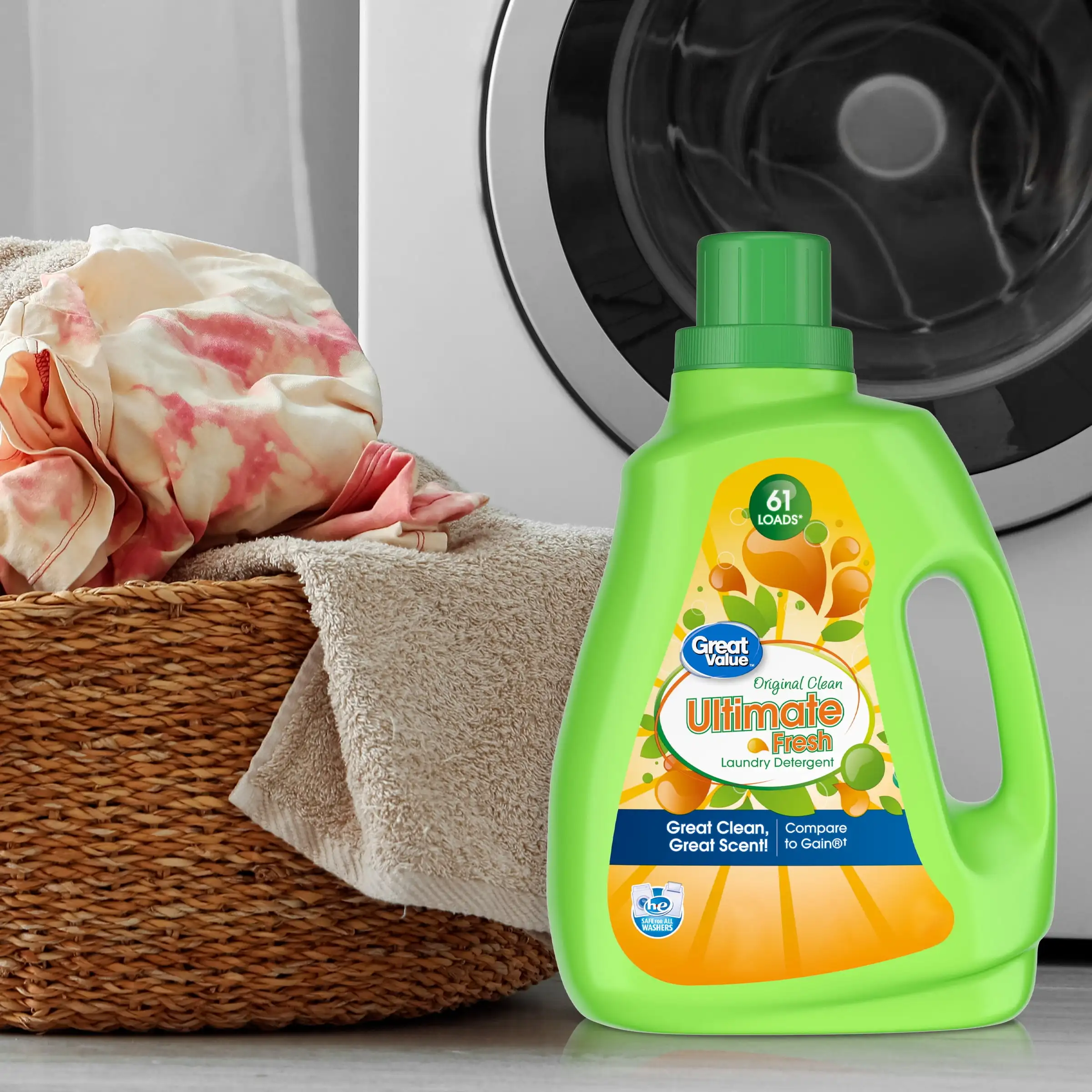 

ICUTE-Great Value Ultimate Fresh Laundry Detergent, Original Clean, 88 fl oz, 61 Loads