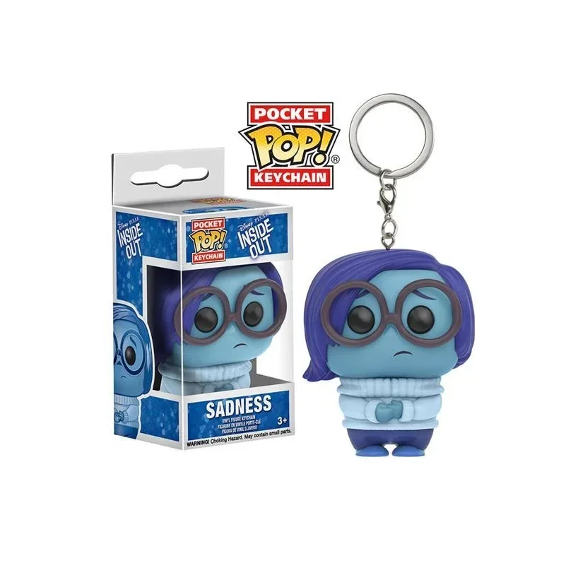 FUNKO POP INSIDE OUT SANDNESS Pocket Keychain Toy Action Toy Figures Keyring Doll Car Bag Key Chain Pendant Toy