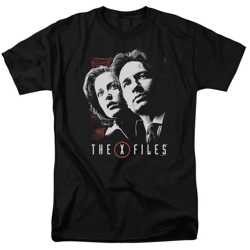 

Футболка The X Files Mulder Scully, мужская лицензированная телешоу Alien Ufo, черная в стиле ретро