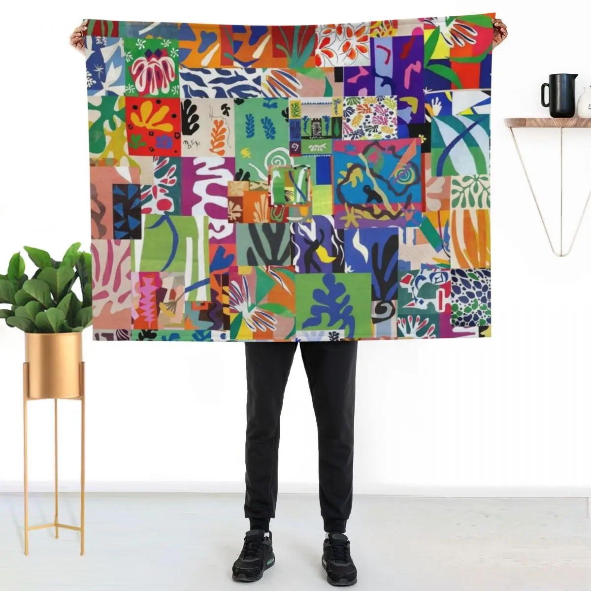 Henri Matisse Cutouts Throw Blanket Bed linens funny gift Single Multi-Purpose heavy to sleep Large Blankets
