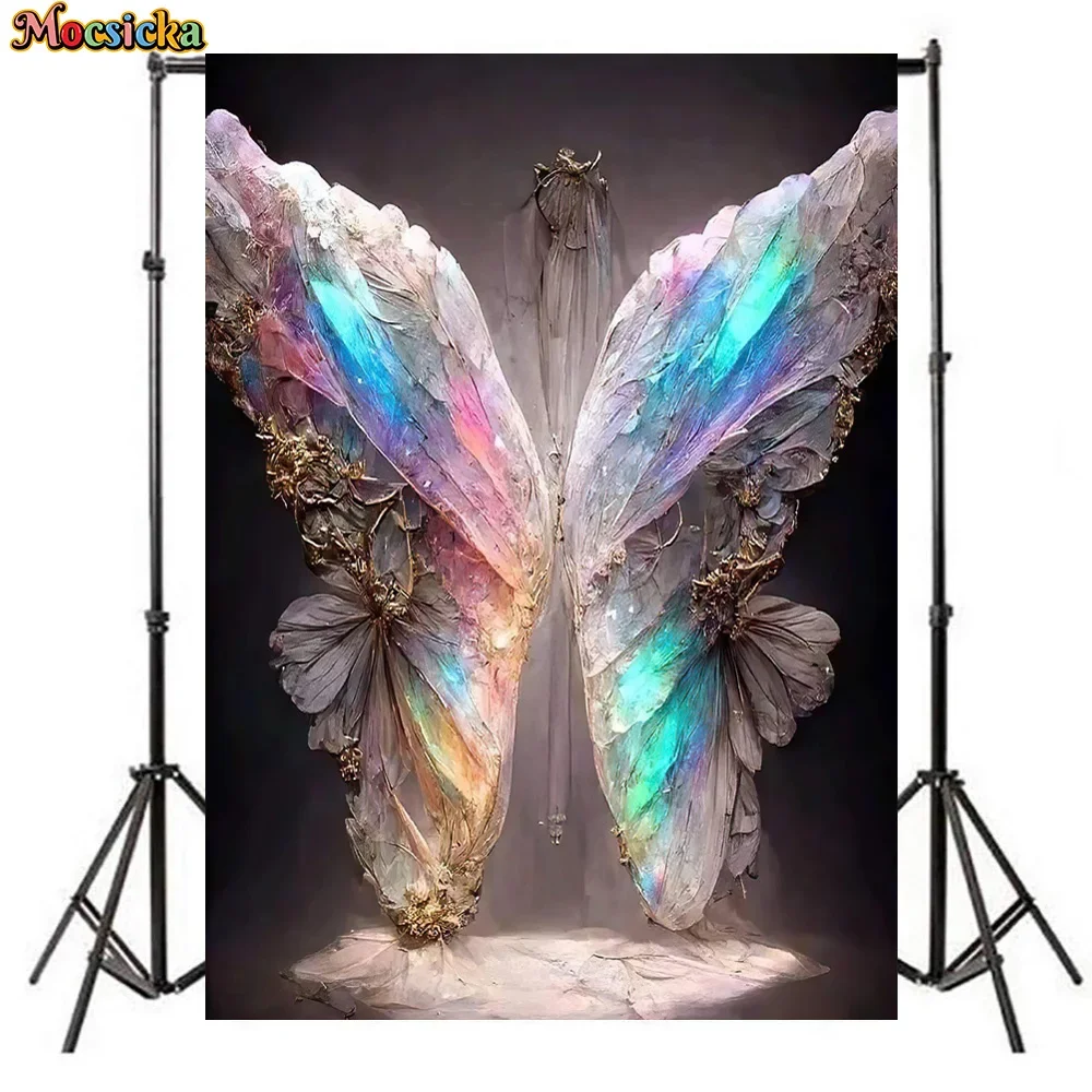 Mocsicka Photography Backgrounds Adult Maternity Colourful Butterfly Backdrop Happy Birthday Portrait Studio Photo Props