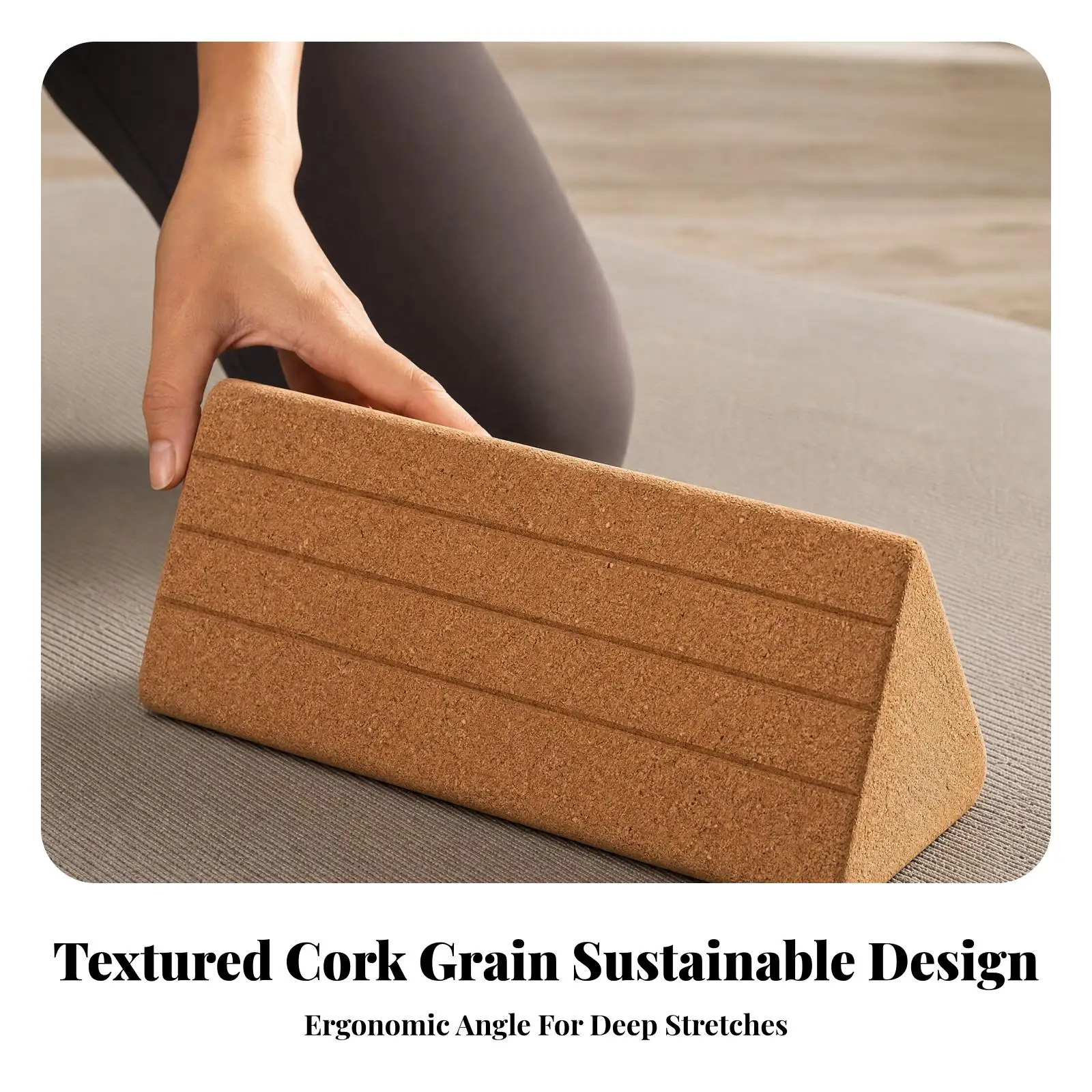 Versatile Cork Yoga Prop for Back Waist Relaxation and Restorative Poses for Home Studio Workouts